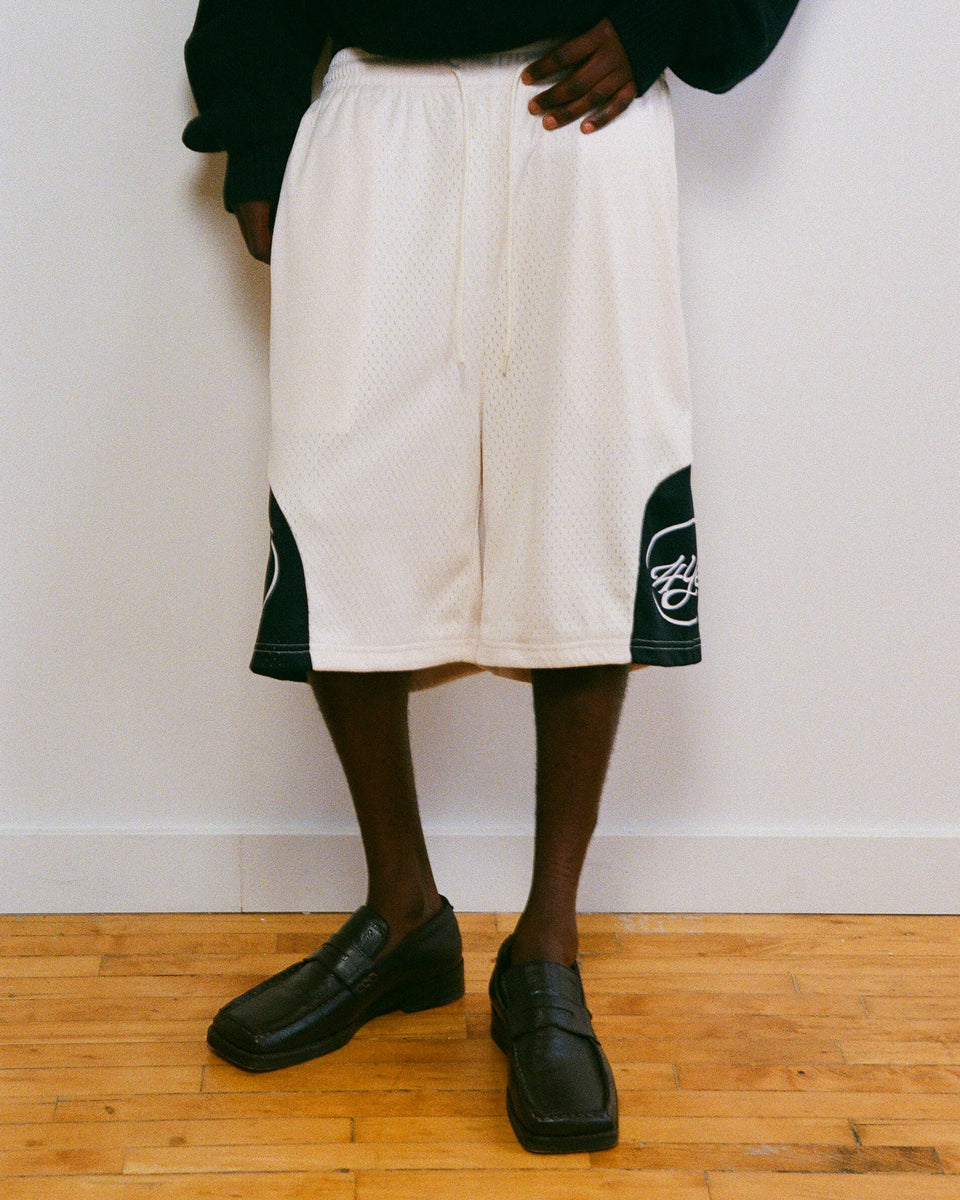 Signature Mesh Short - Ivory/Black