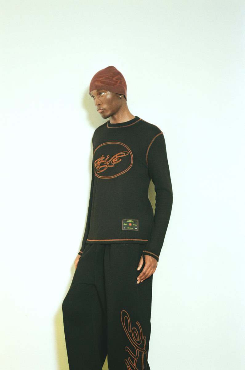 Signature Waffle Top - Black/Red