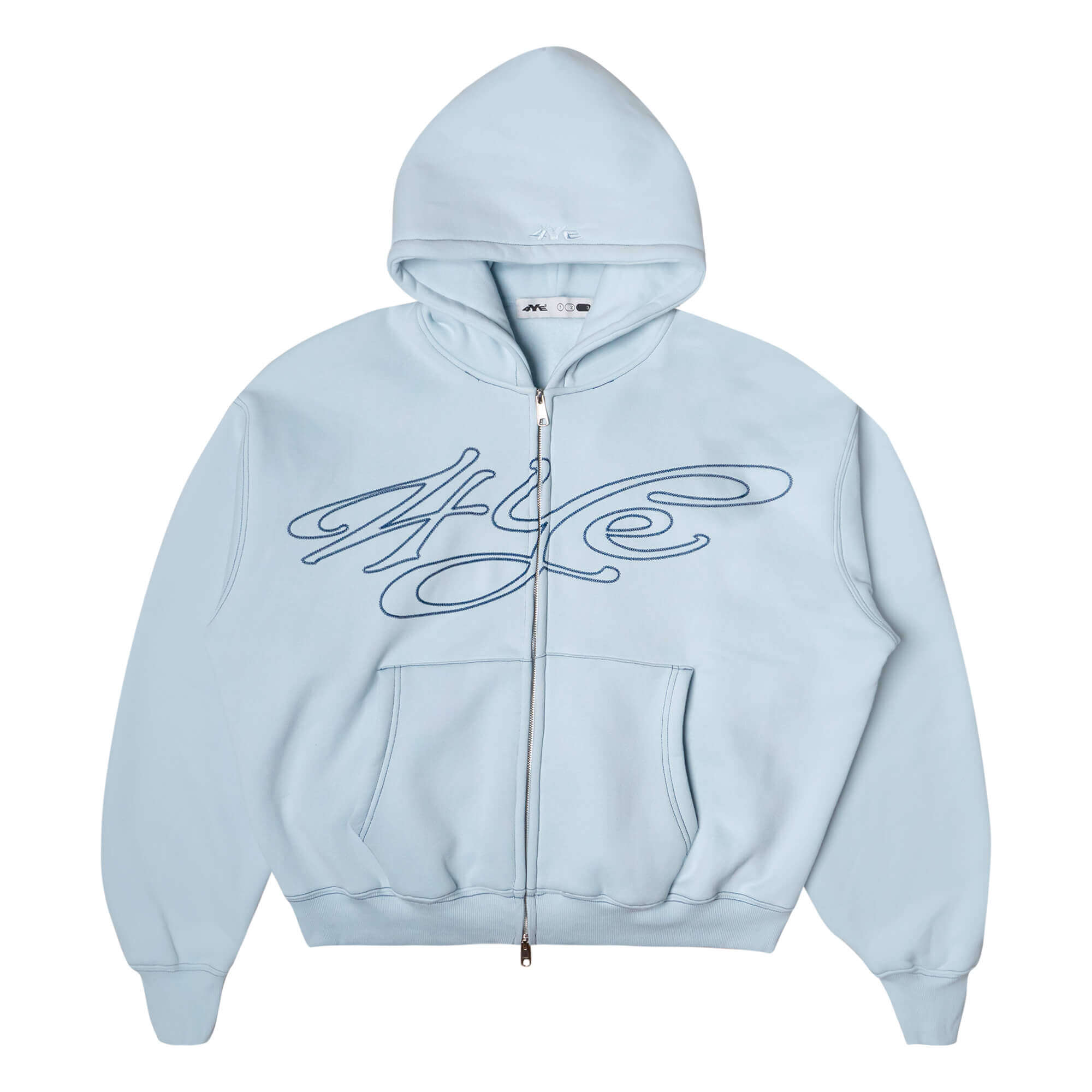 Signature Logo Zip Hoodie Lt. Blue Navy