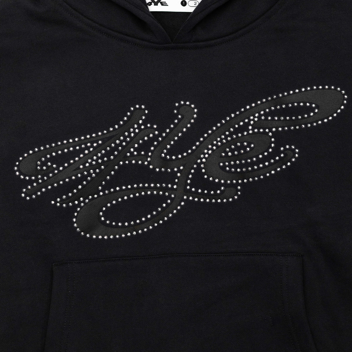 Signature Rhinestone Hoodie - Black