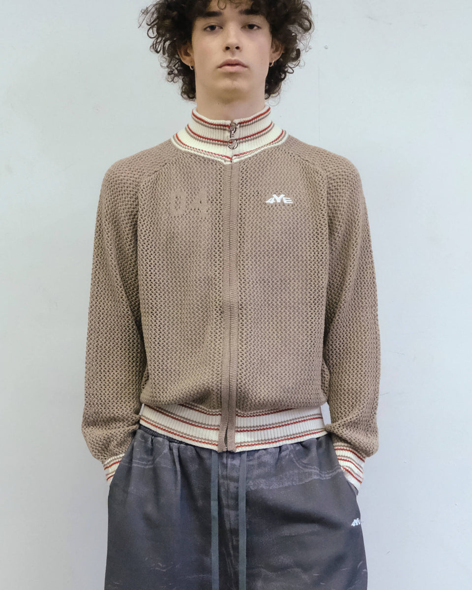 Knit Track Jacket - Tan