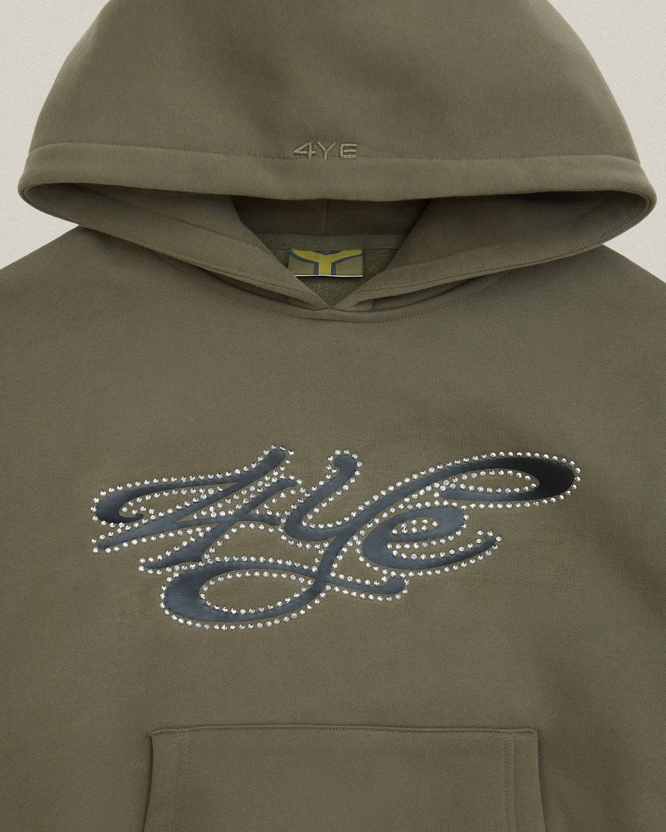 Signature Rhinestone Hoodie - Olive (SP26) (PR)