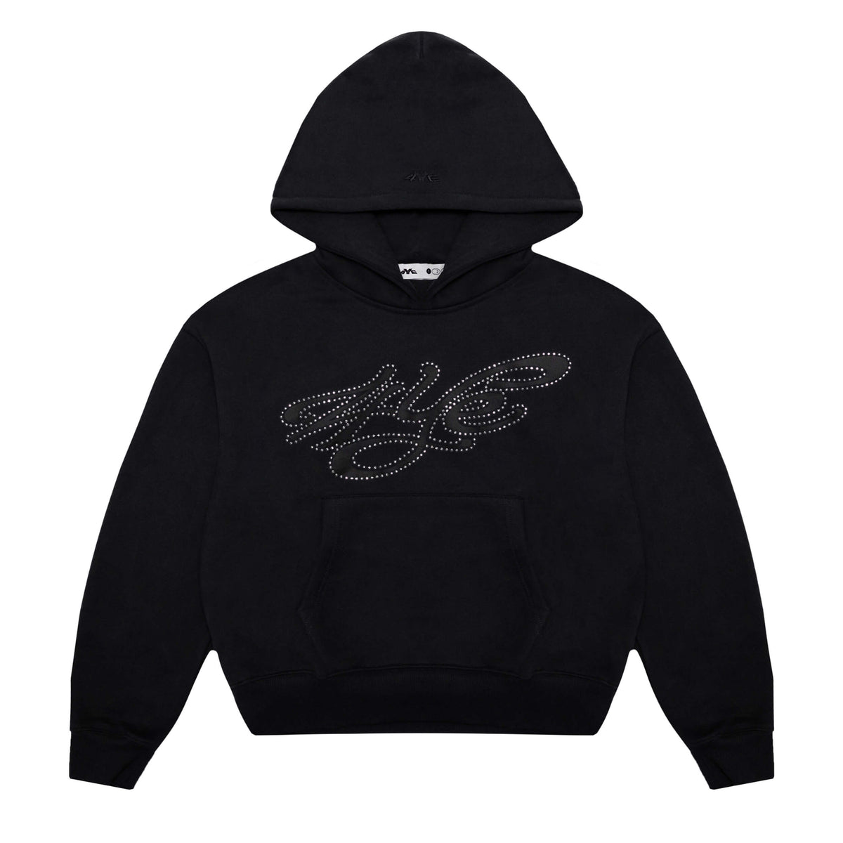 Signature Rhinestone Hoodie - Black