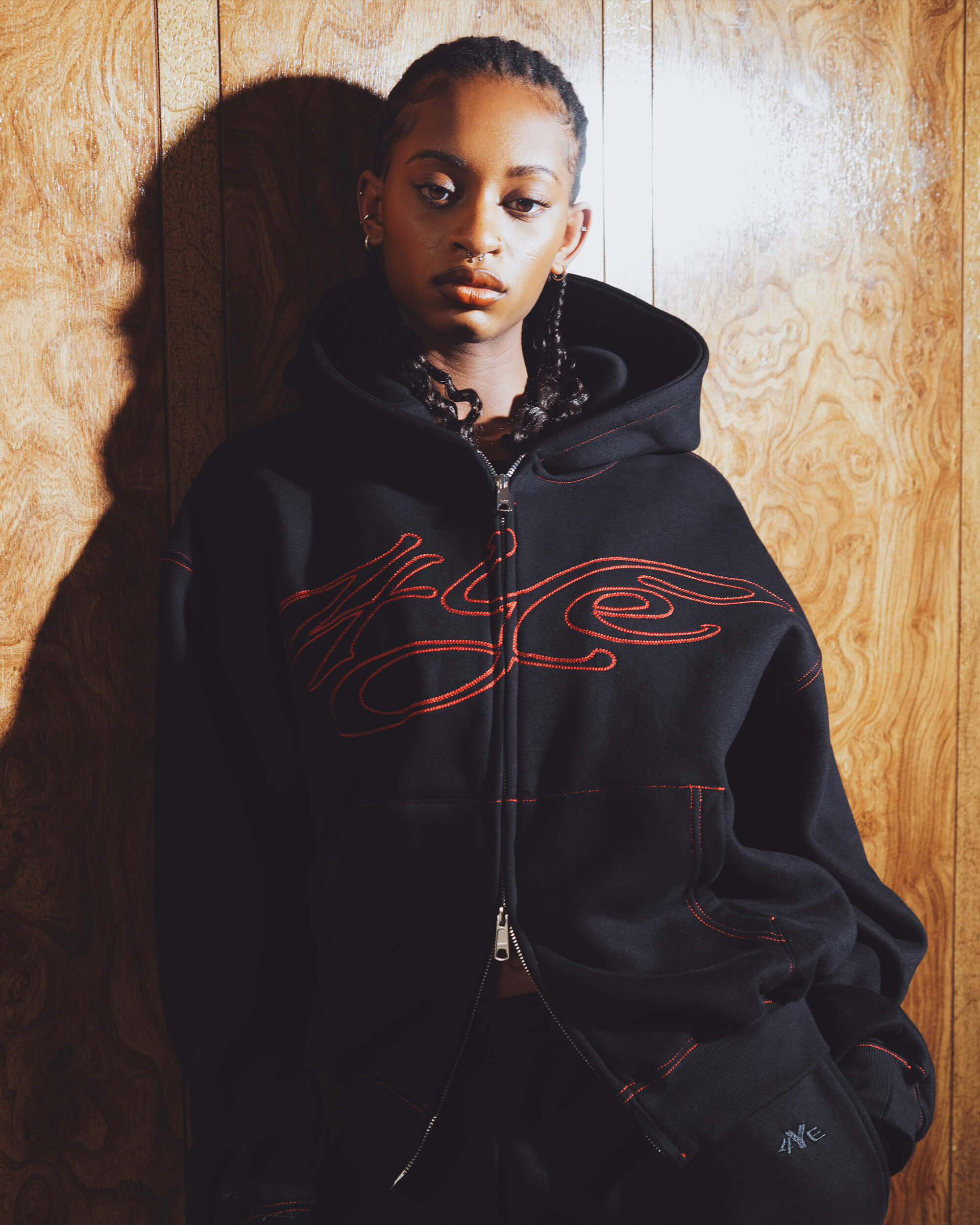 Signature Zip Hoodie - Black/Red – 4YE