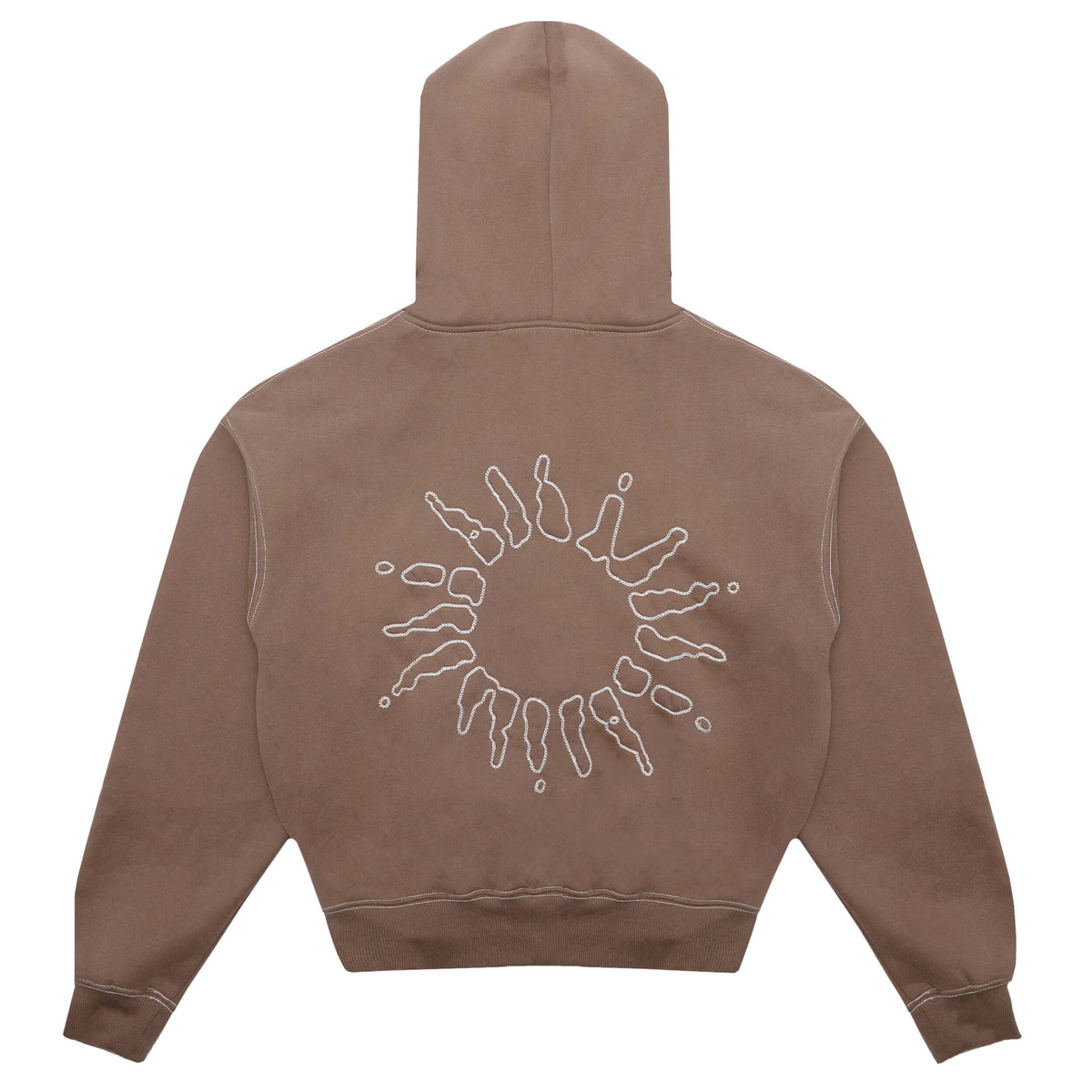 Signature Zip Hoodie - Brown/White