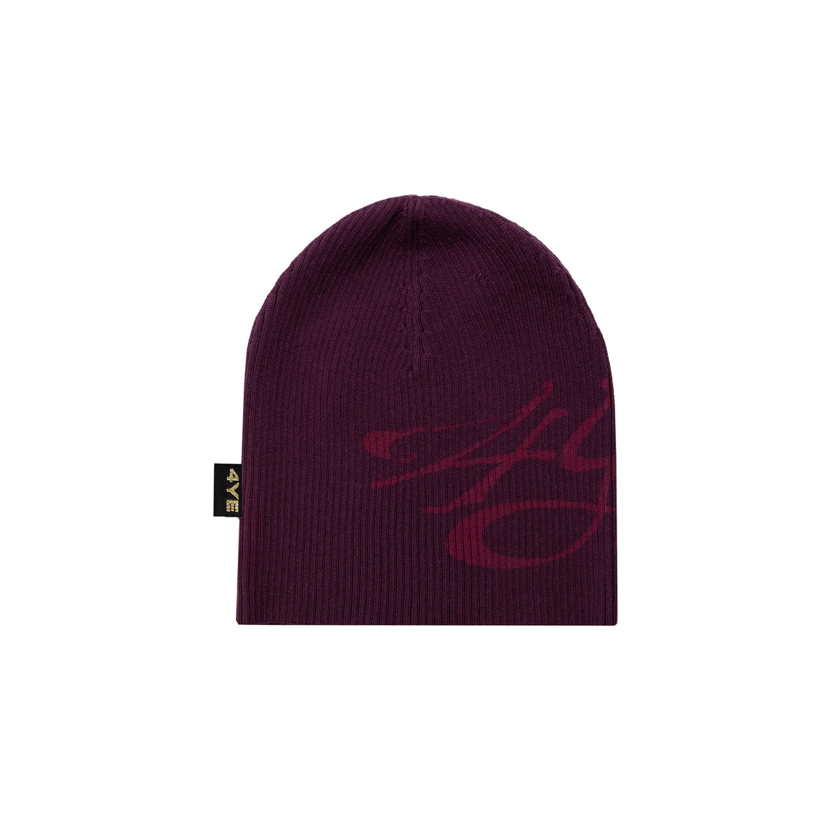 Signature Ribbed Beanie - Plum/Red
