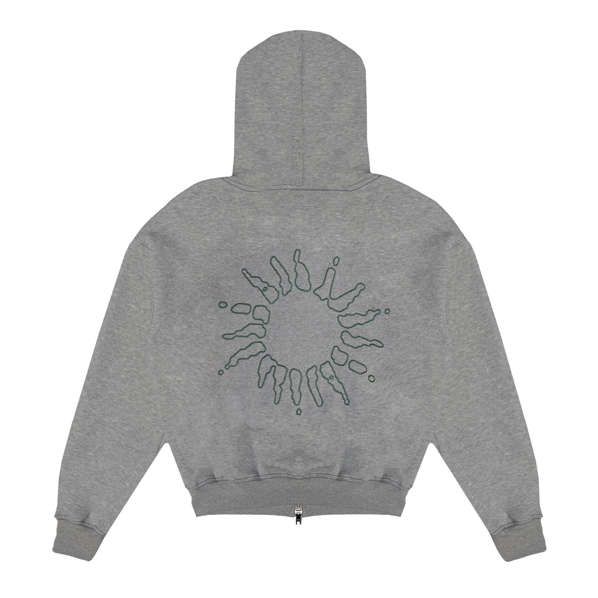 Signature Zip Hoodie - Medium H. Grey/Dark Green