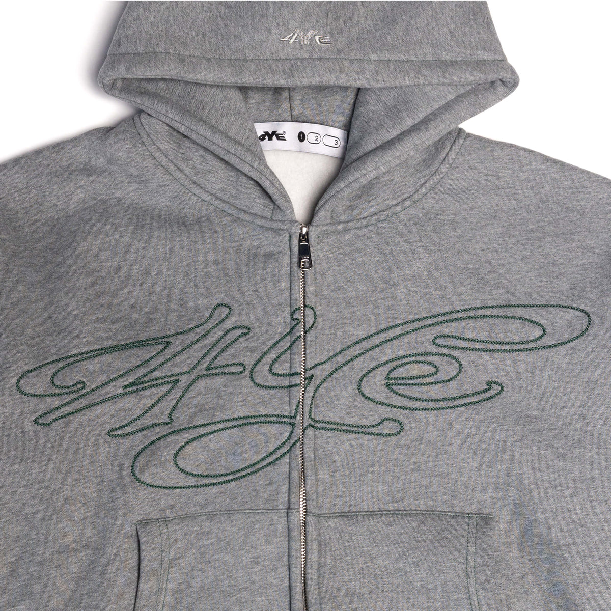 Signature Zip Hoodie - Medium H. Grey/Dark Green