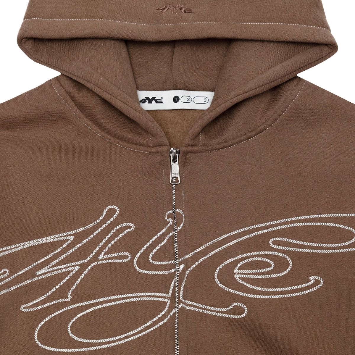 Signature Zip Hoodie - Brown/White