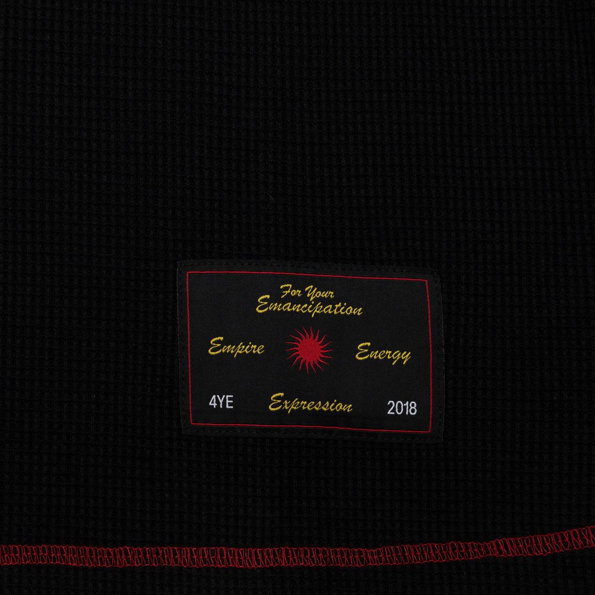 Signature Waffle Top - Black/Red