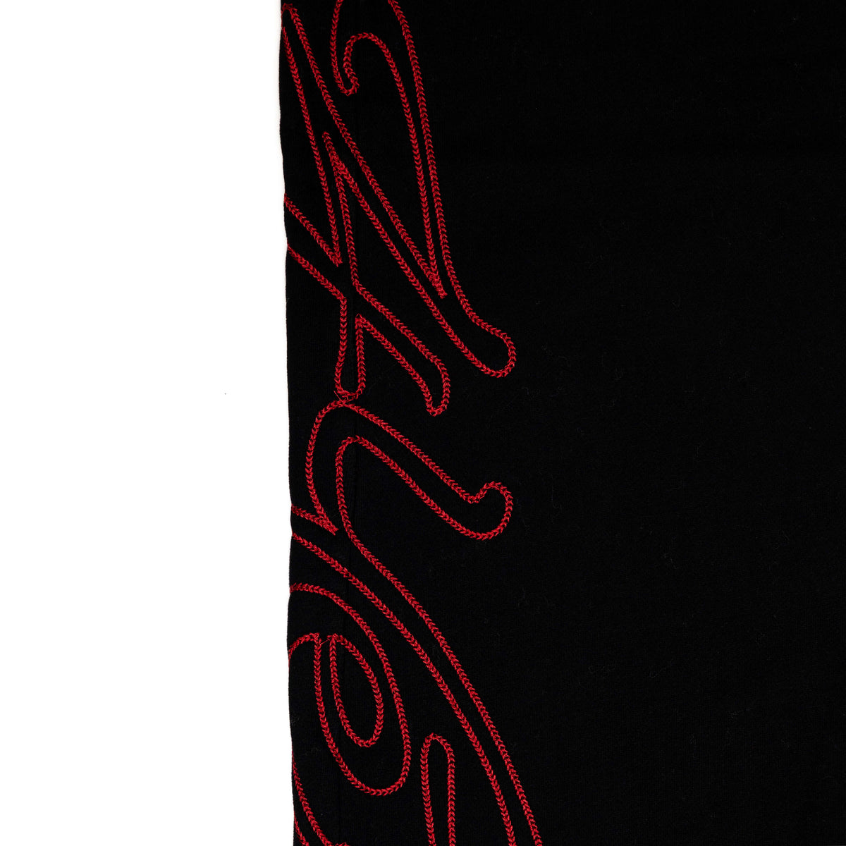 Red signature logo on Black wide pant