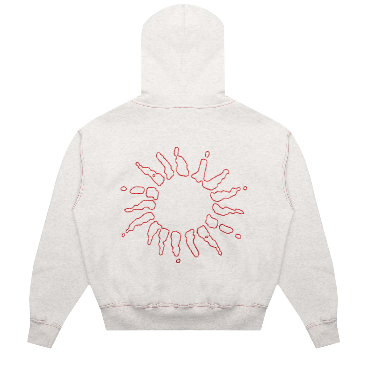 Signature Zip Hoodie - Birch H.Grey/Red