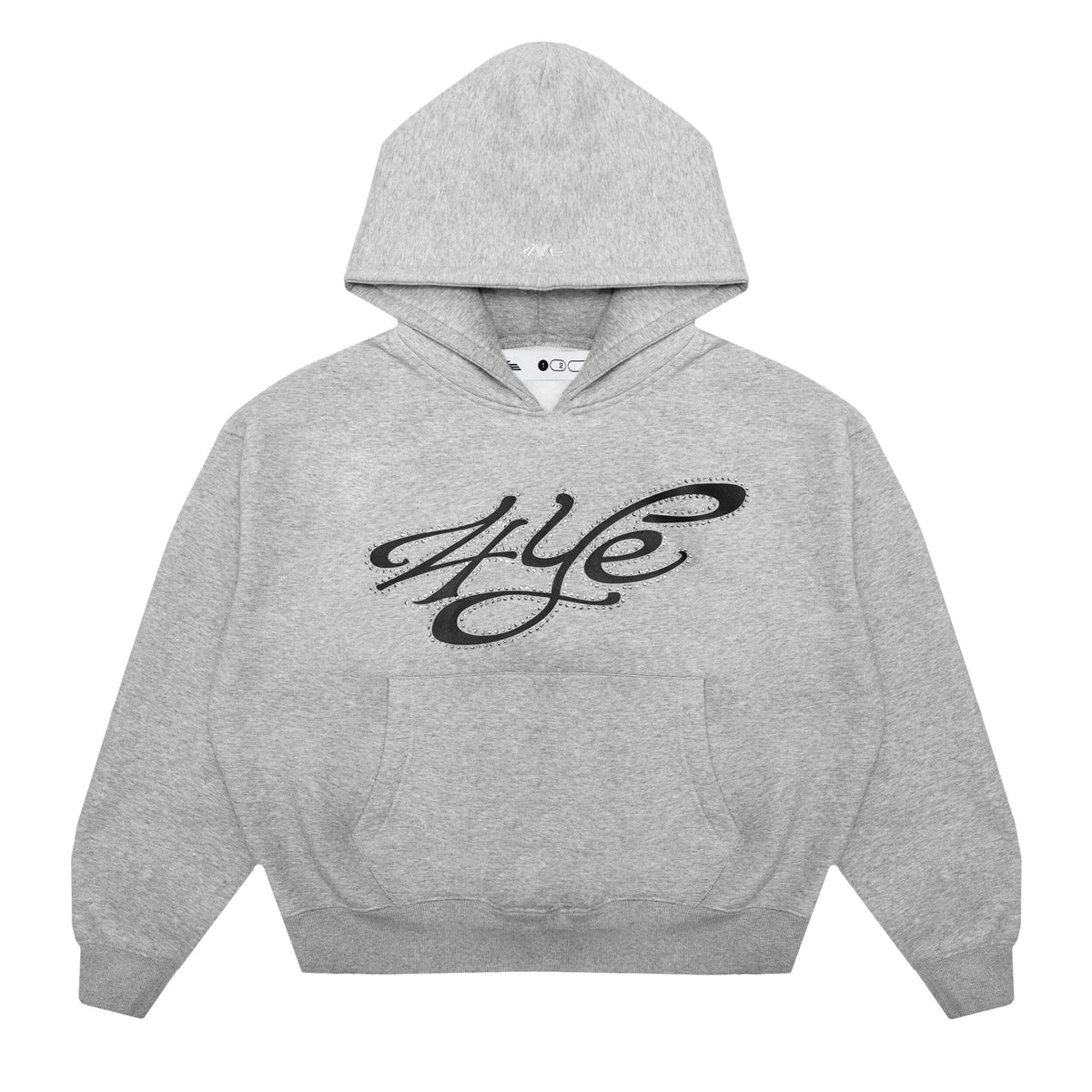 Signature Rhinestone Hoodie - Medium H.Grey