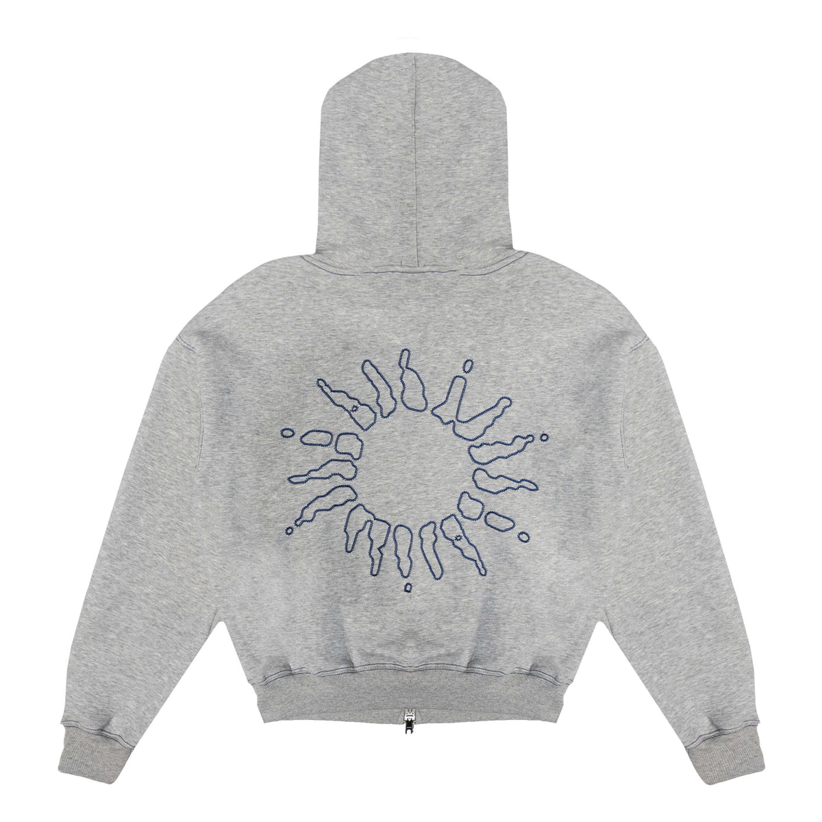 Signature Zip Hoodie - Lt Heather Grey/Navy