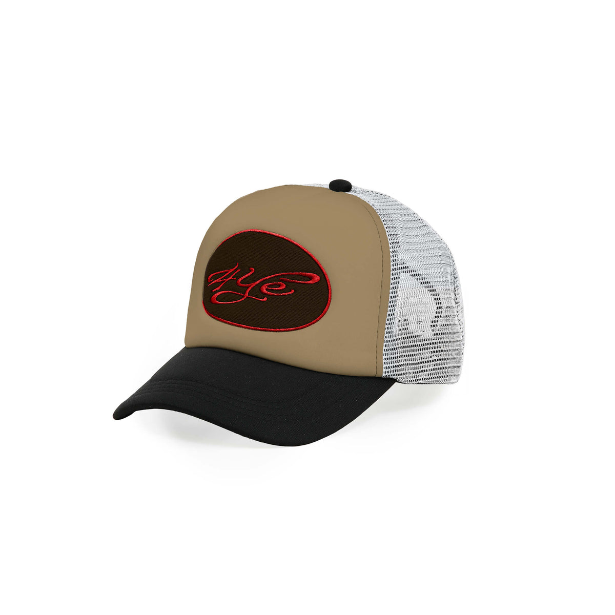 Trucker hat with a logo on a white background