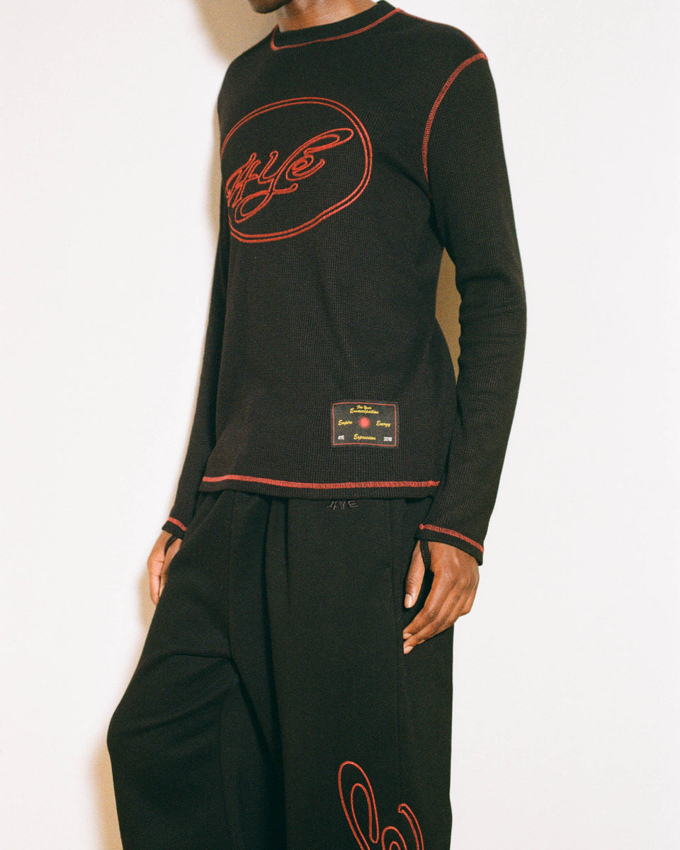 Signature Waffle Top - Black/Red