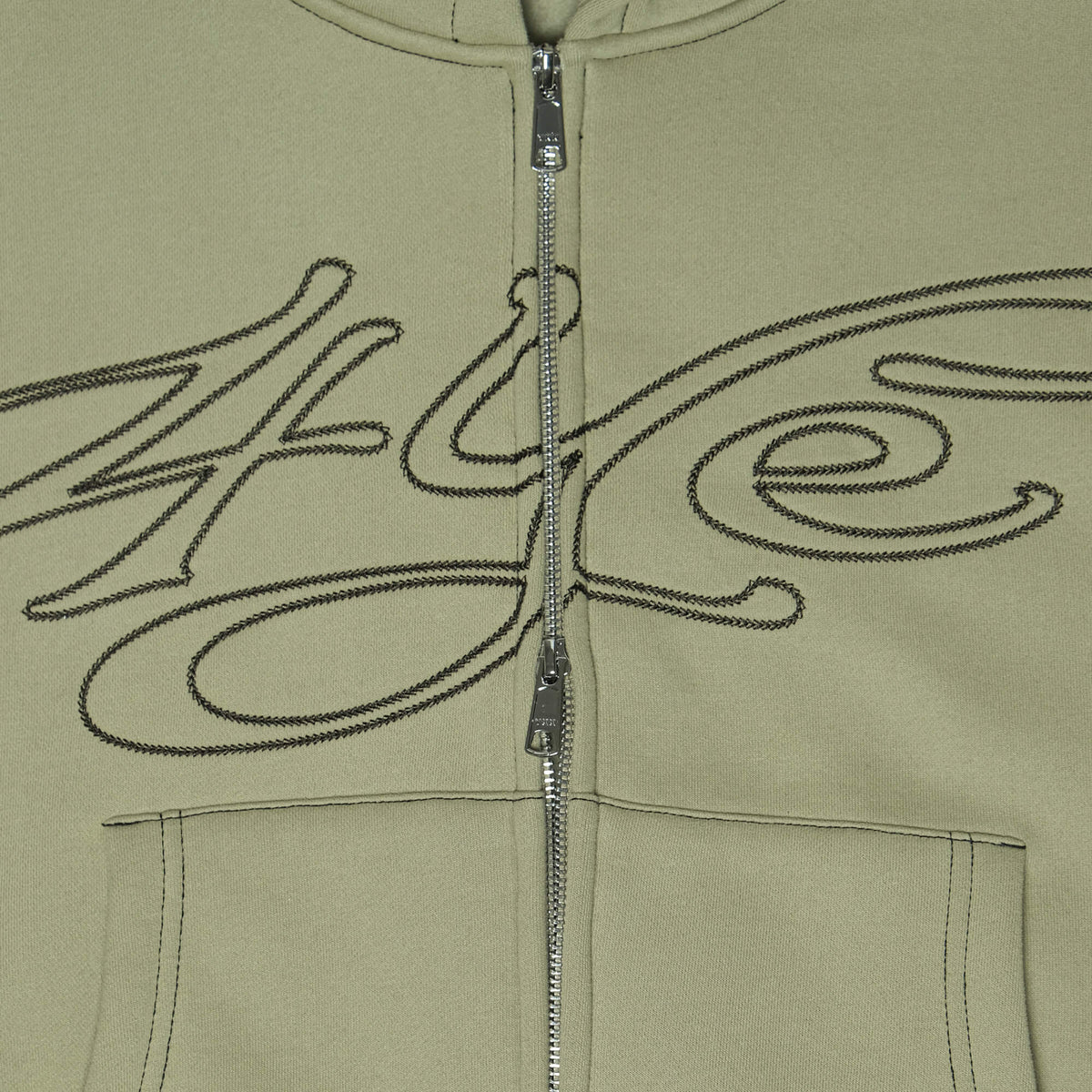 Signature Zip Hoodie - Sage/Black