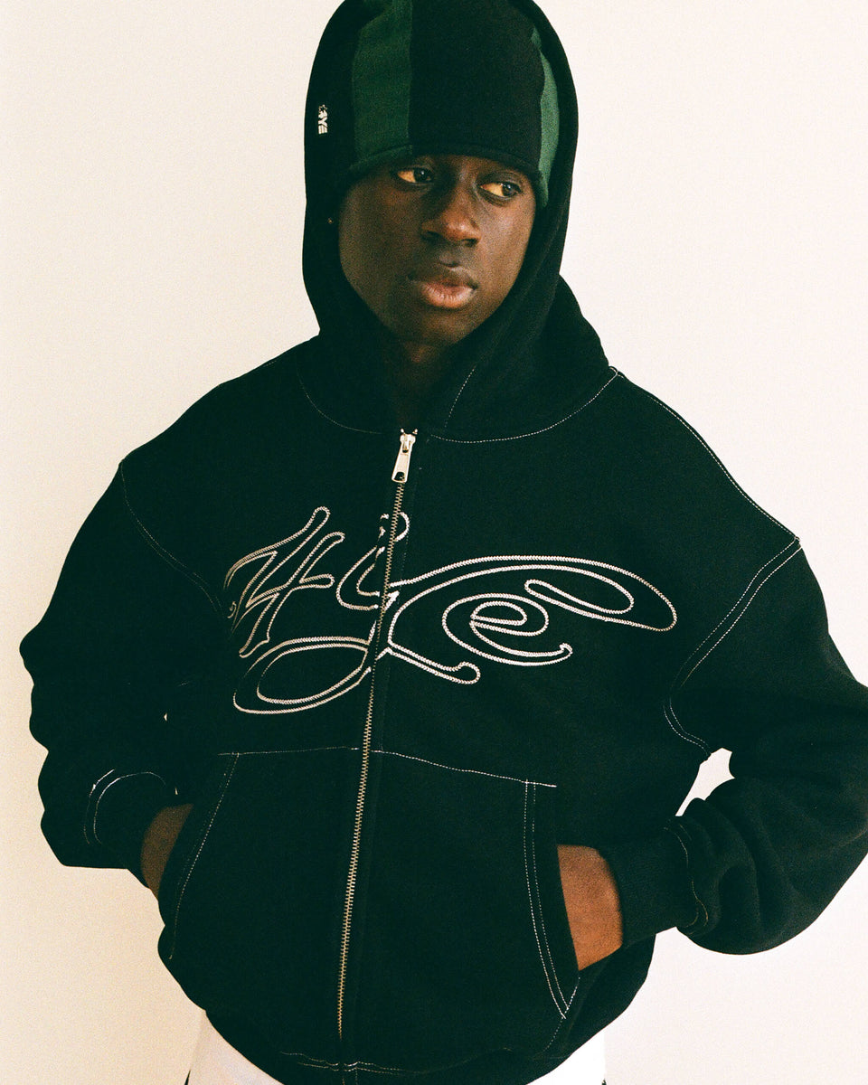 Signature Zip Hoodie - Black/White