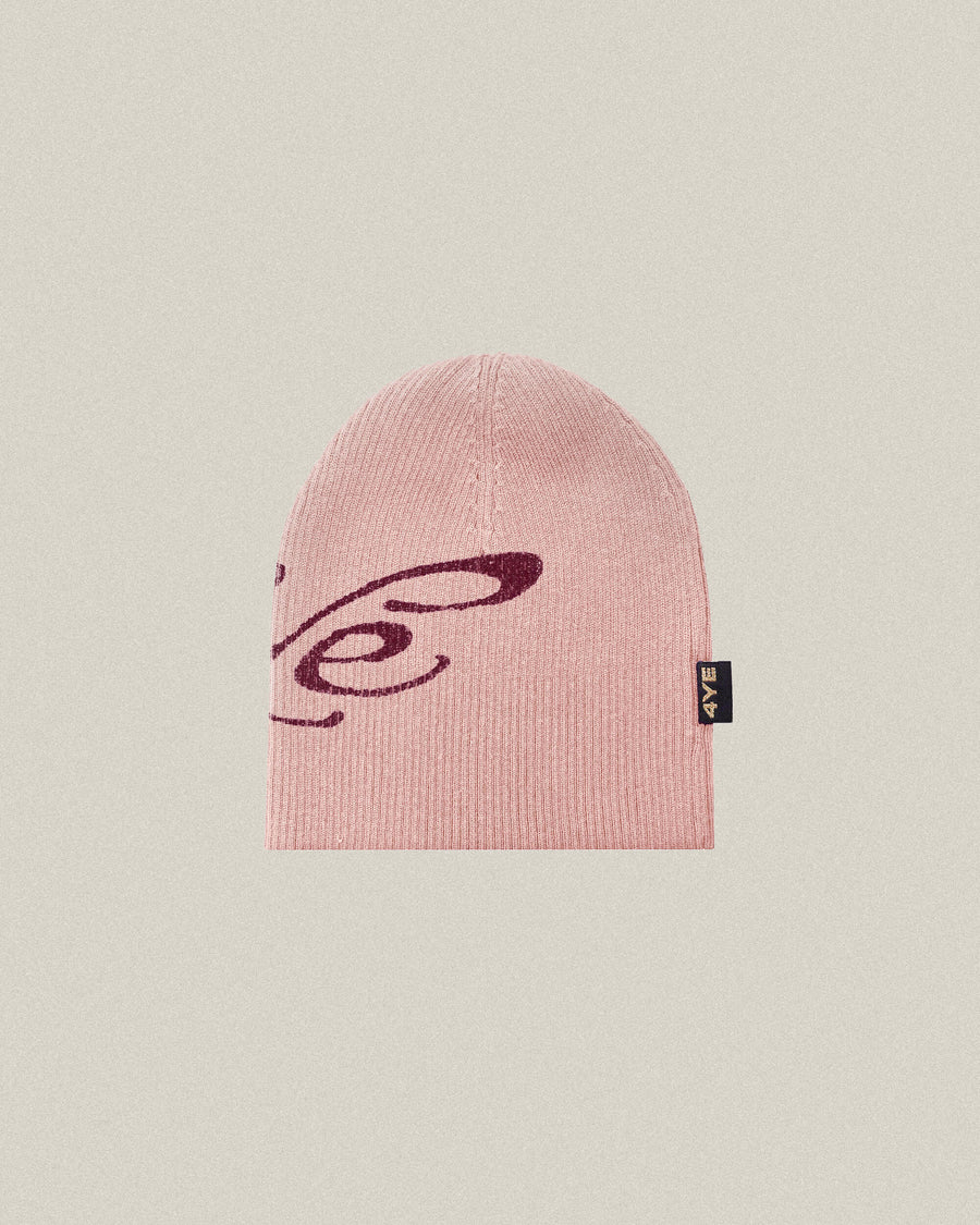 Signature Ribbed Skully - Pink/Maroon