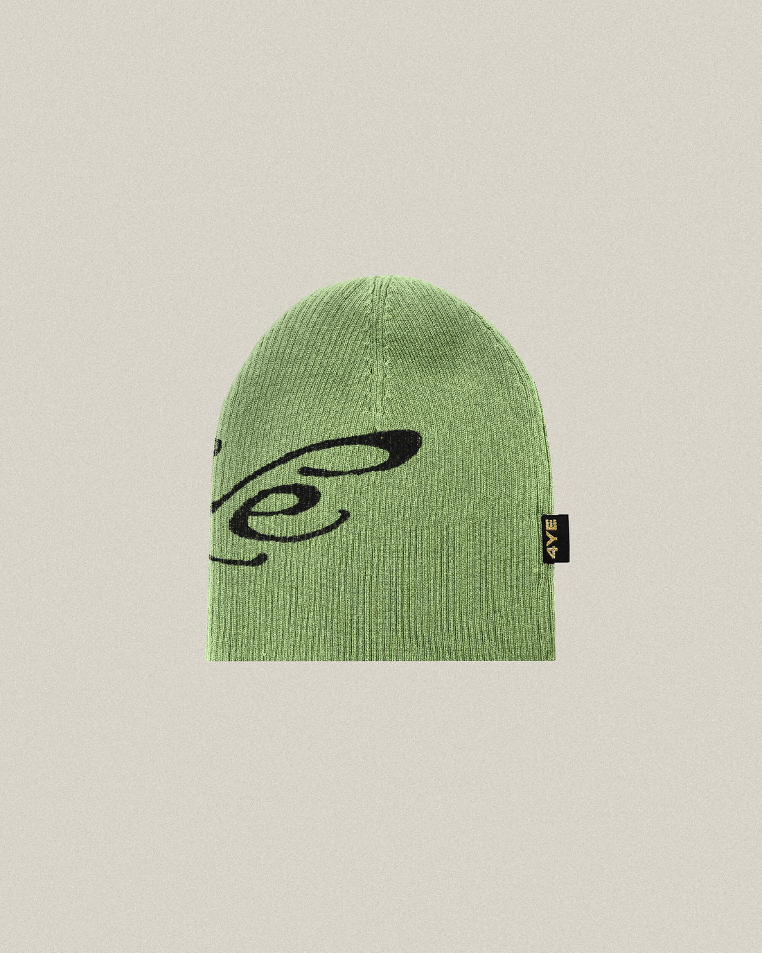 Signature Ribbed Beanie - Green/Black