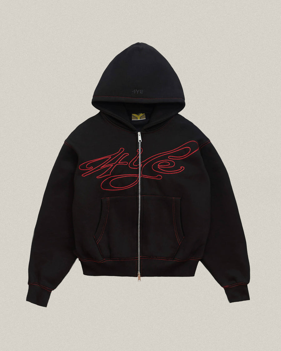 Signature Zip Hoodie - Black/Red