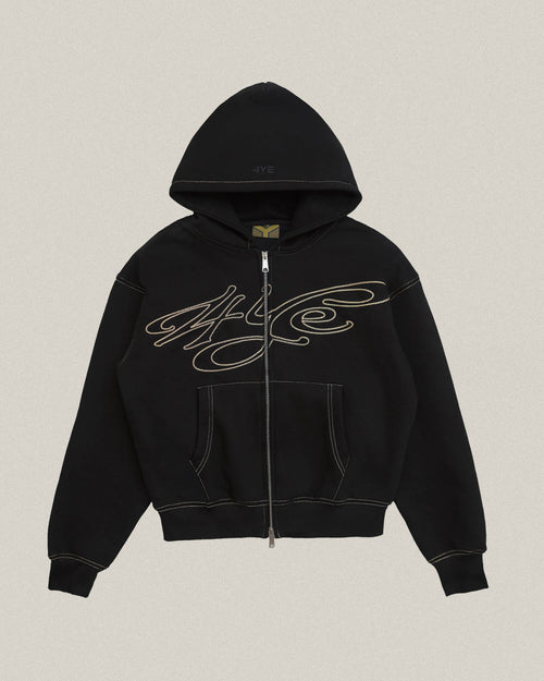 Signature Zip Hoodie - Black/Gold