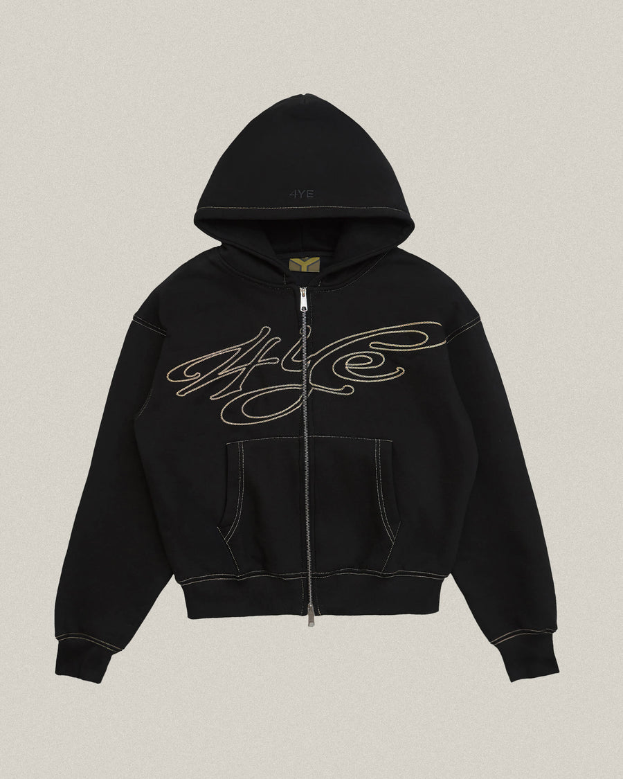 Signature Zip Hoodie - Black/Gold