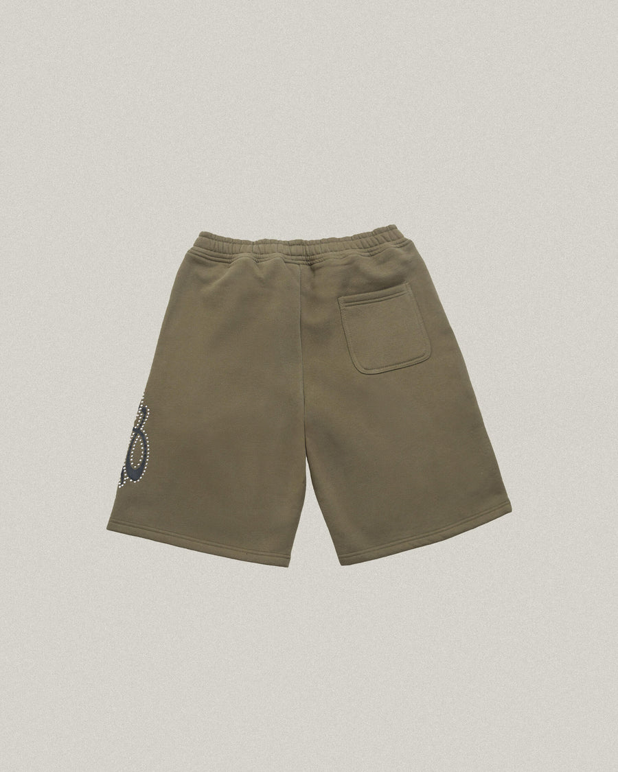 Signature Rhinestone Short - Olive Green