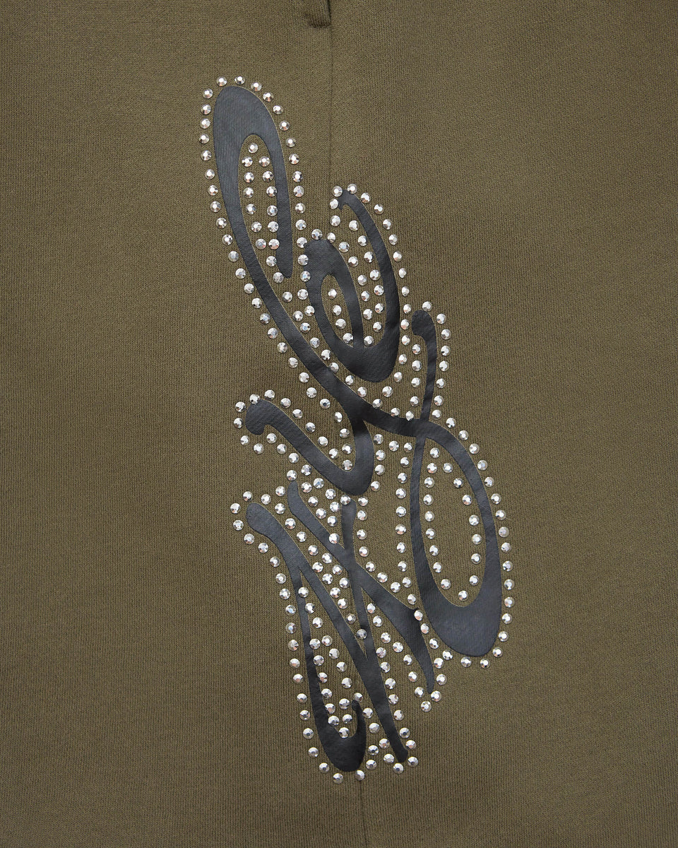 Rhinestone Short - Olive Green (SP26) (PR)