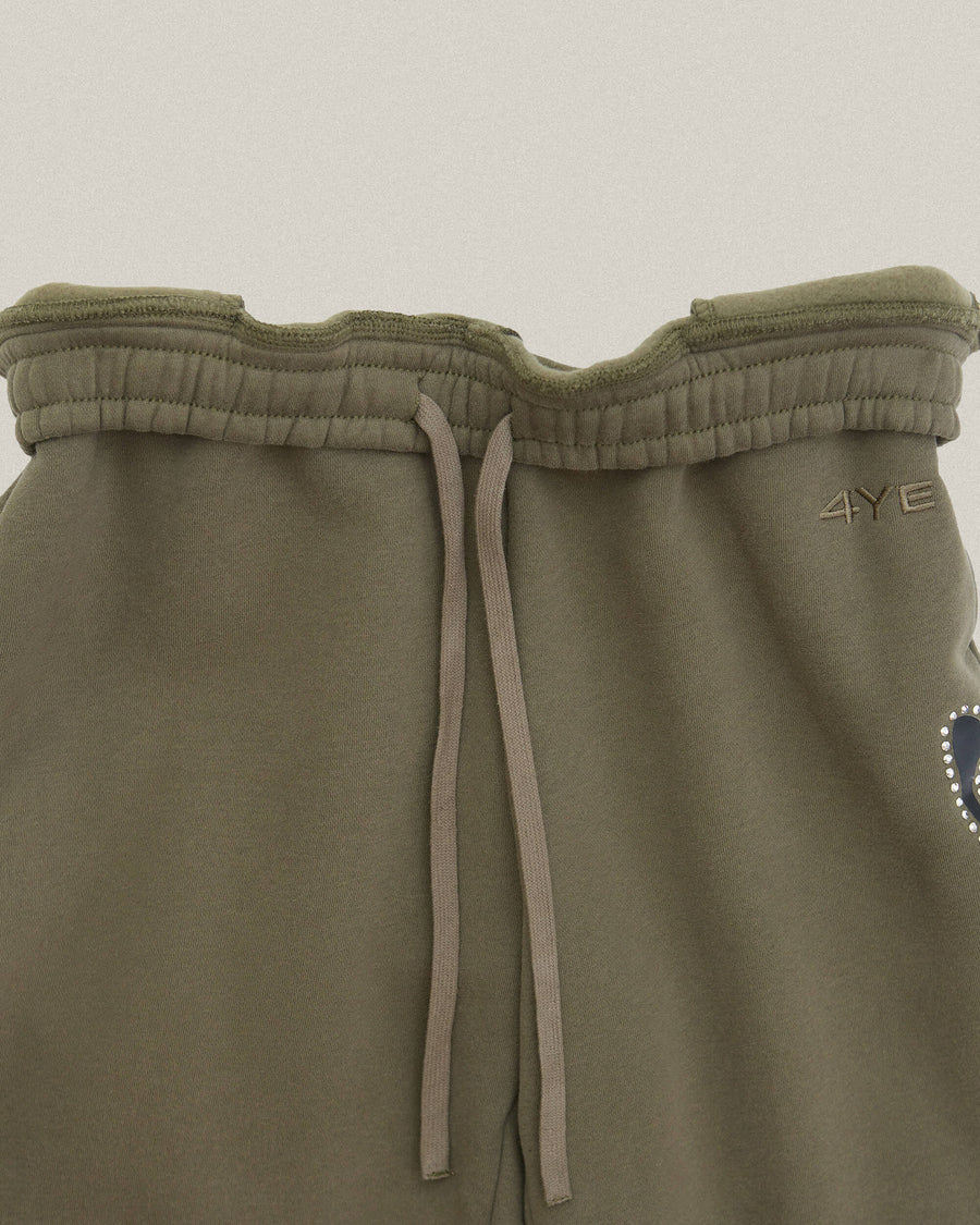 Signature Rhinestone Short - Olive Green