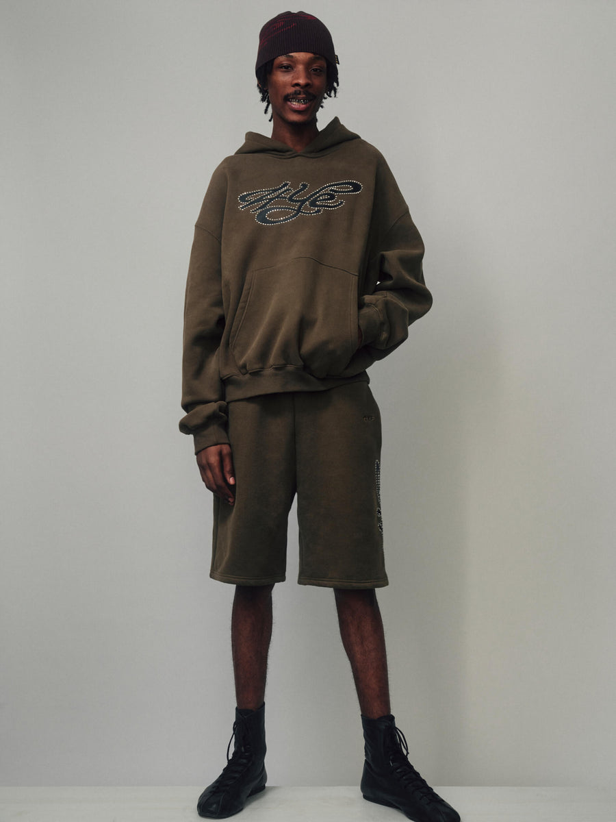 Signature Rhinestone Hoodie - Olive (SP26) (PR)