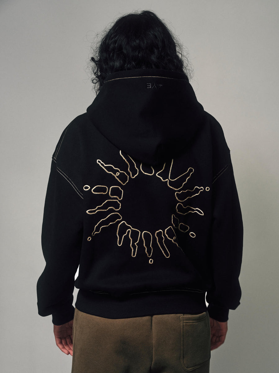 Signature Zip Hoodie - Black/Gold