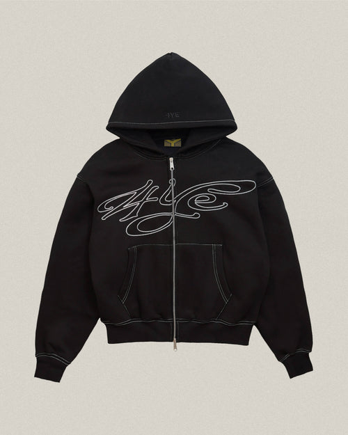 Signature Zip Hoodie - Black/White