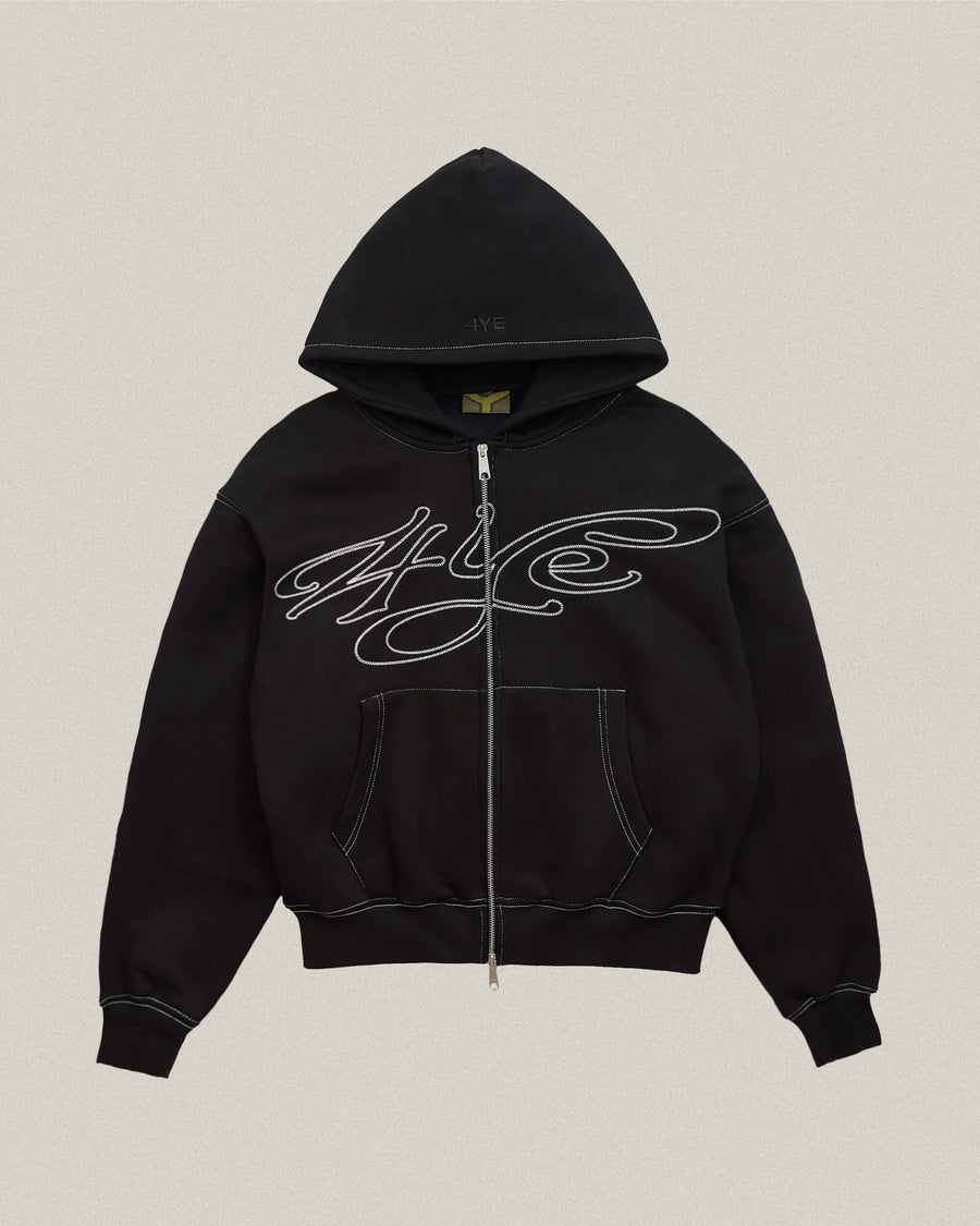 Signature Zip Hoodie - Black/White