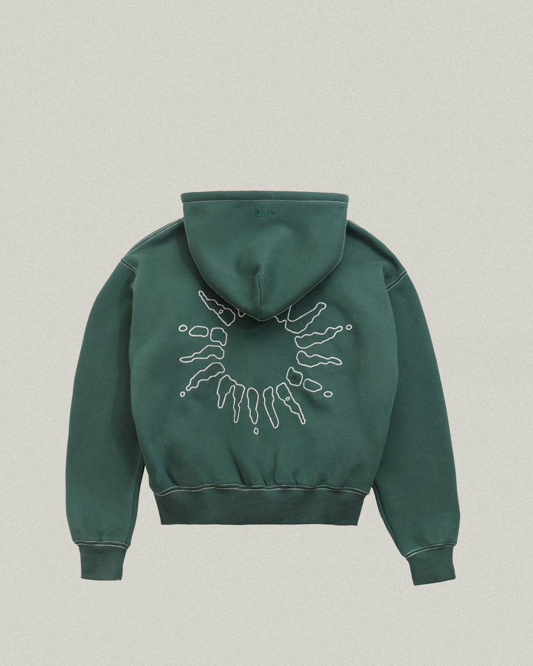 Signature Zip Hoodie - Dark Green/White