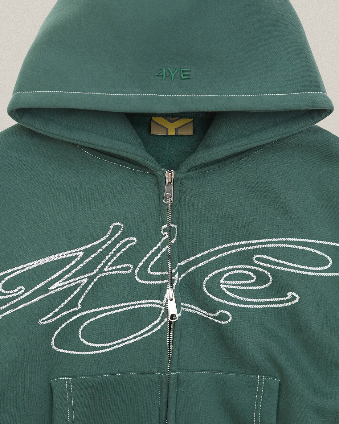 Signature Zip Hoodie - Dark Green/White