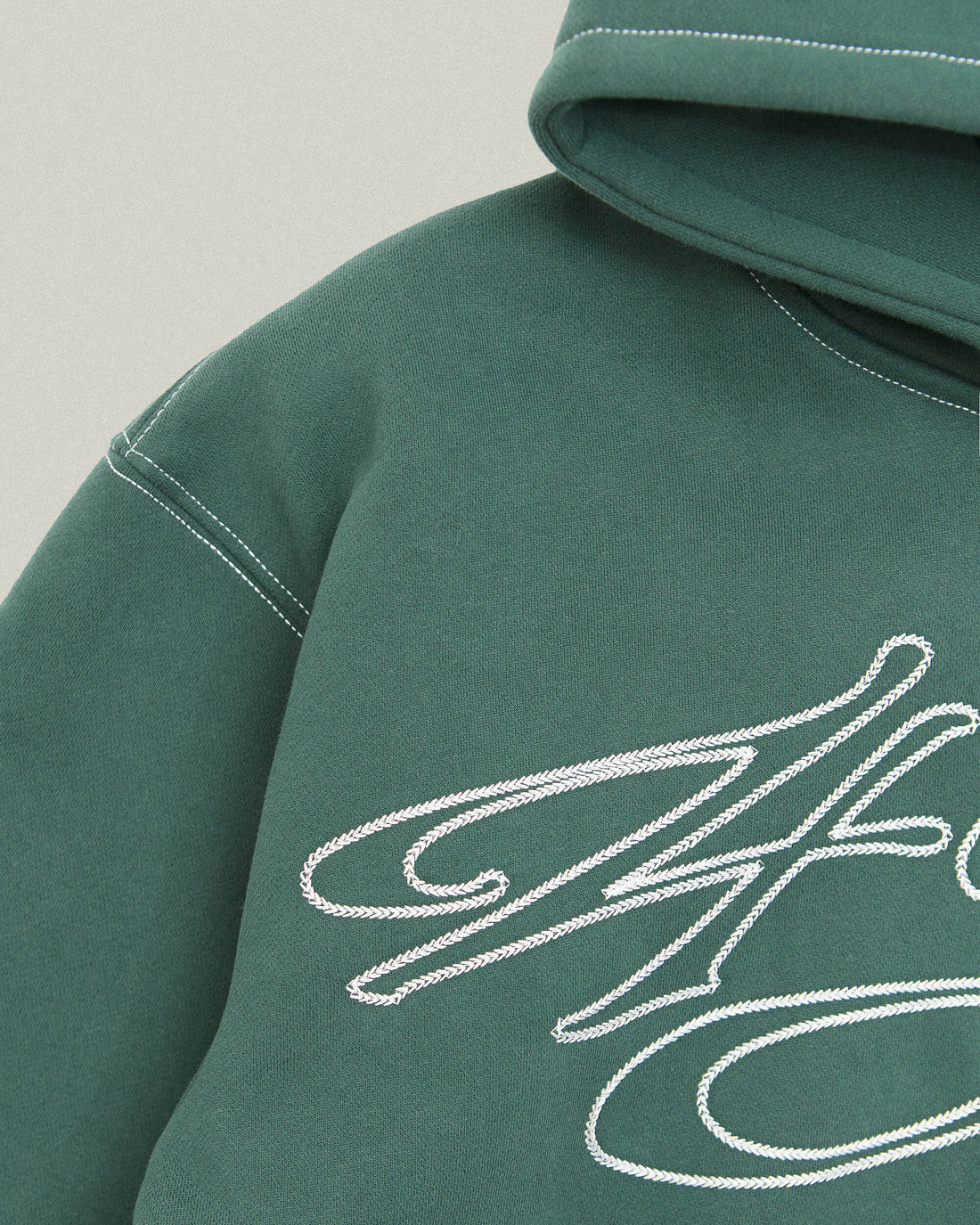 Signature Zip Hoodie - Dark Green/White