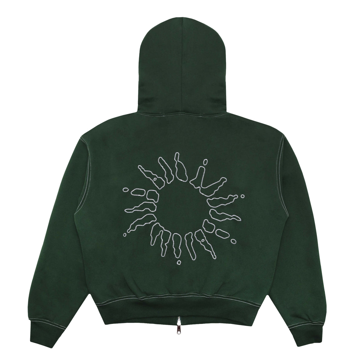 Signature Zip Hoodie - Forest Green/White