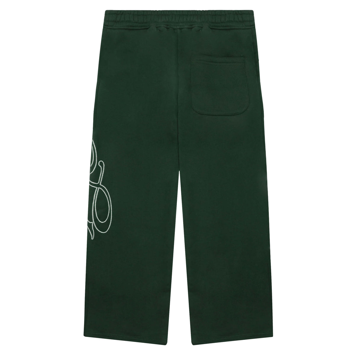 Signature Wide Pant - Forest Green/ White