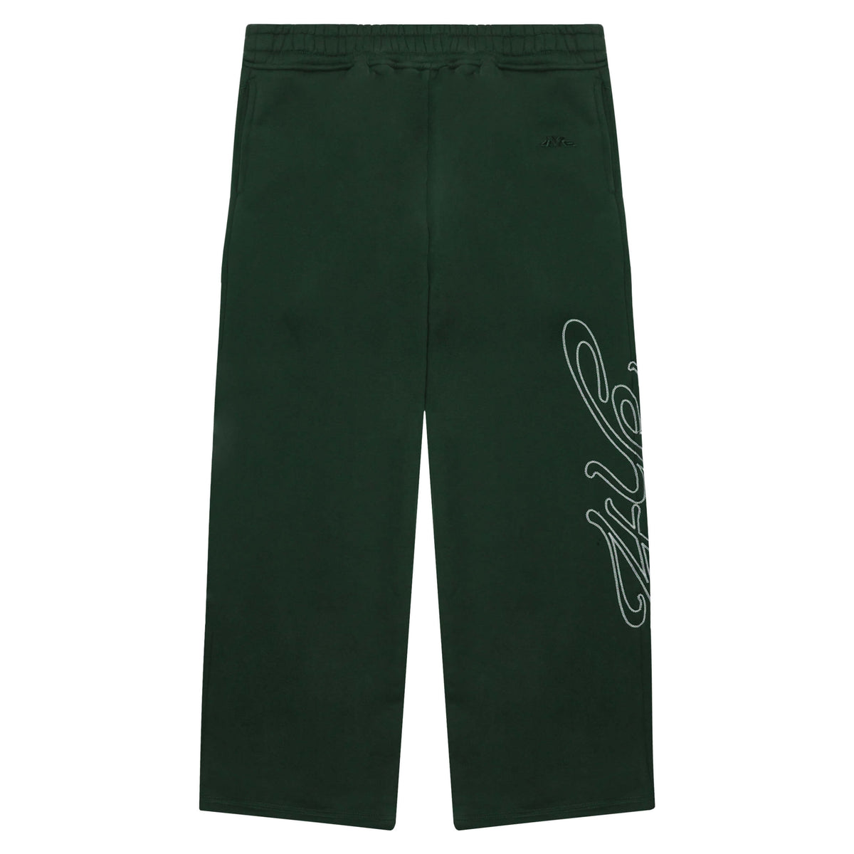 Signature Wide Pant - Forest Green/ White