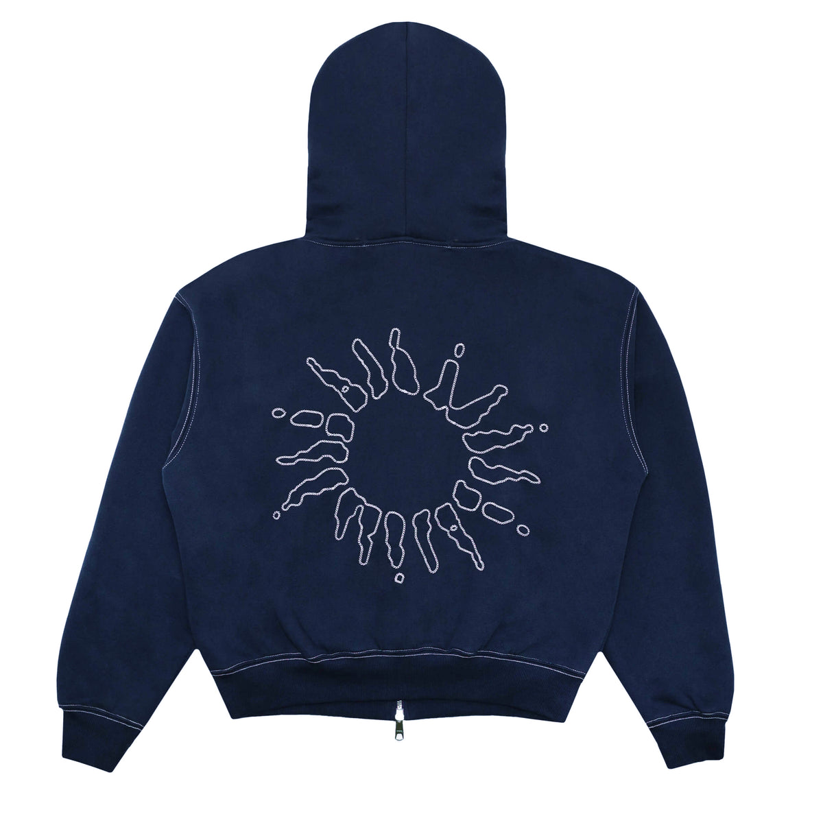 Signature Zip Hoodie - Navy/White