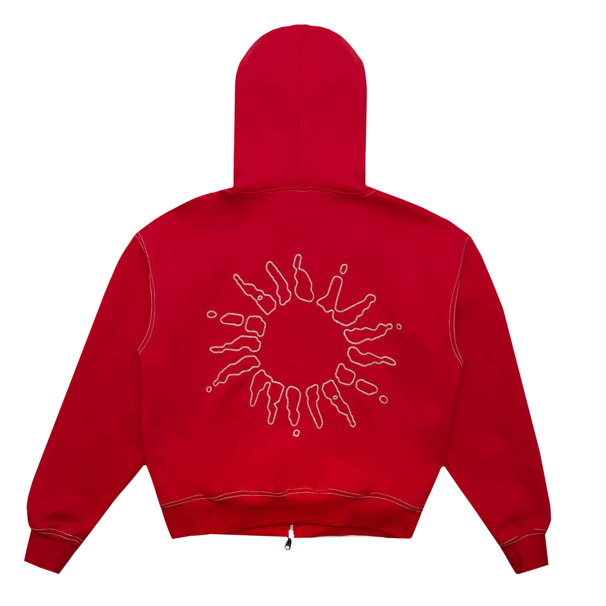 Signature Zip Hoodie - Red/White