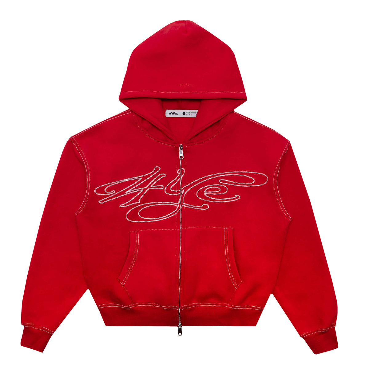 Signature Zip Hoodie - Red/White