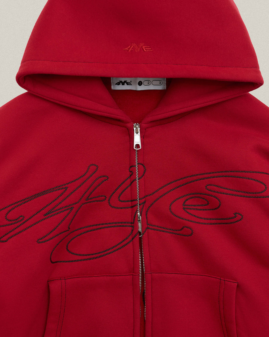 Signature Zip Hoodie - Red/Black