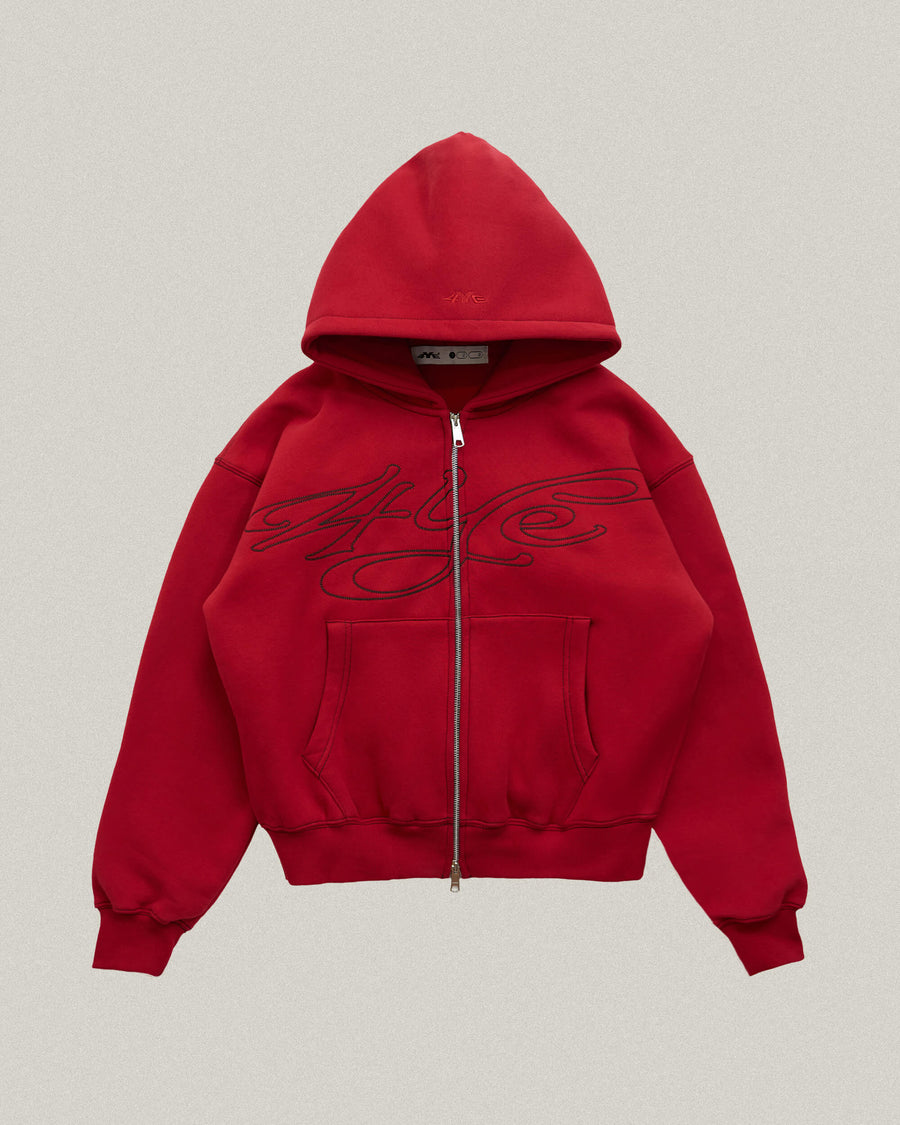 Signature Zip Hoodie - Red/Black