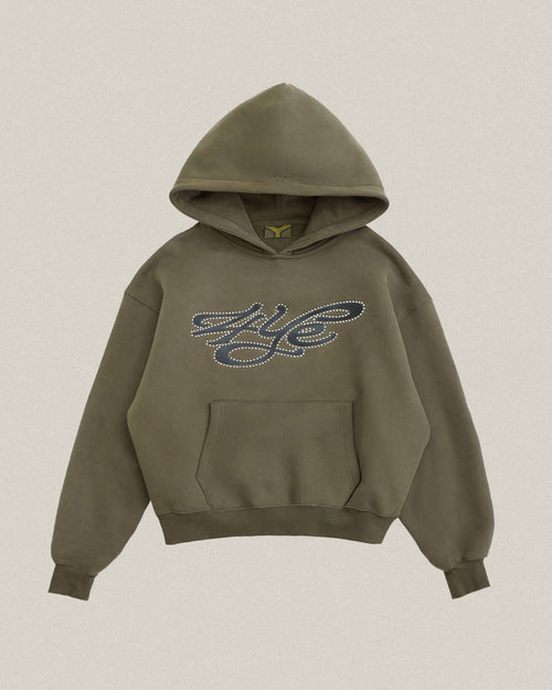 Signature Rhinestone Hoodie - Olive