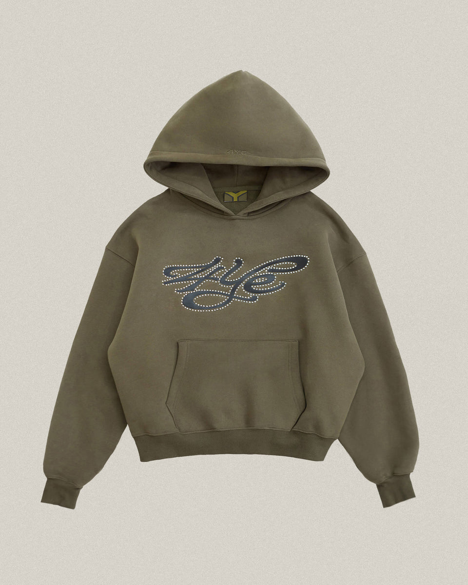 Signature Rhinestone Hoodie - Olive (SP26) (PR)
