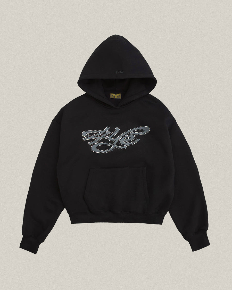 Signature Rhinestone Hoodie - Black