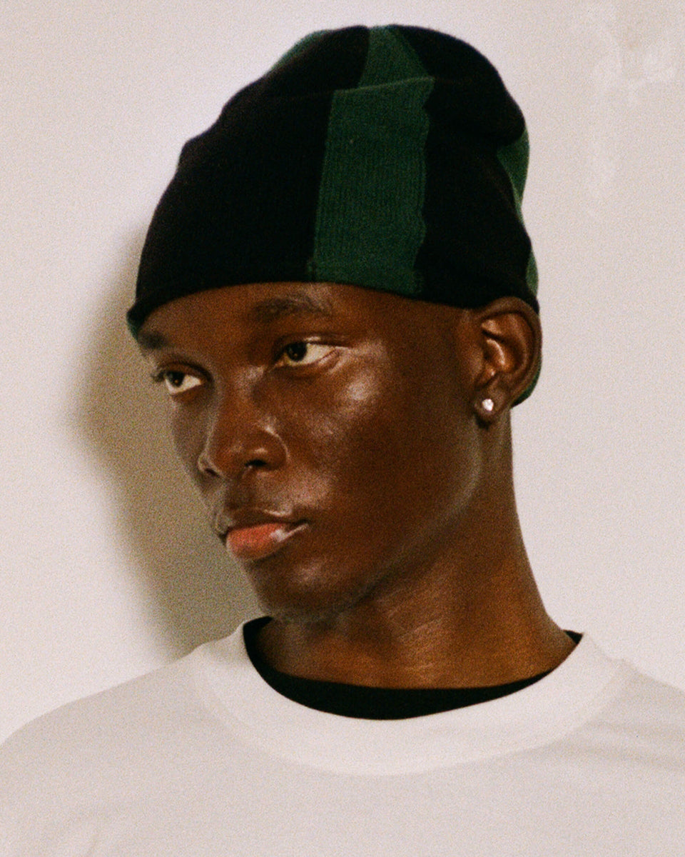 Arch Beanie - Black/Dark Green