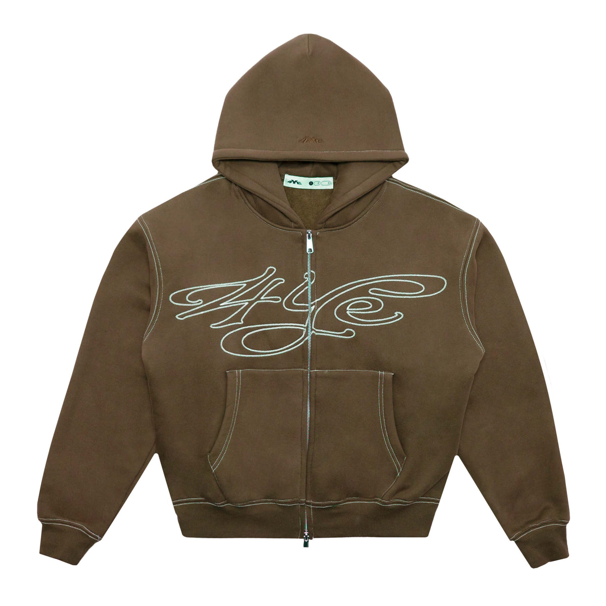 Signature Zip Hoodie - Brown/Cream